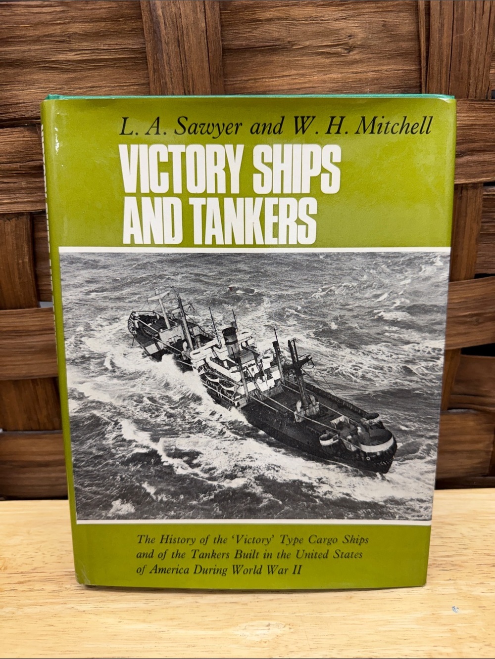 Victory Ships and Tankers Hardcover Book - Olive Green Cover